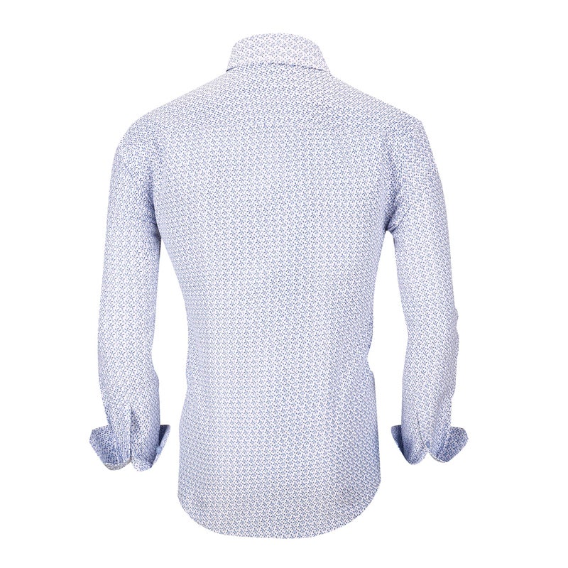 Alex Vando Mens Printed Dress Shirts Long Sleeve Regular Fit Button Down Shirt,white6495,L - Image 3